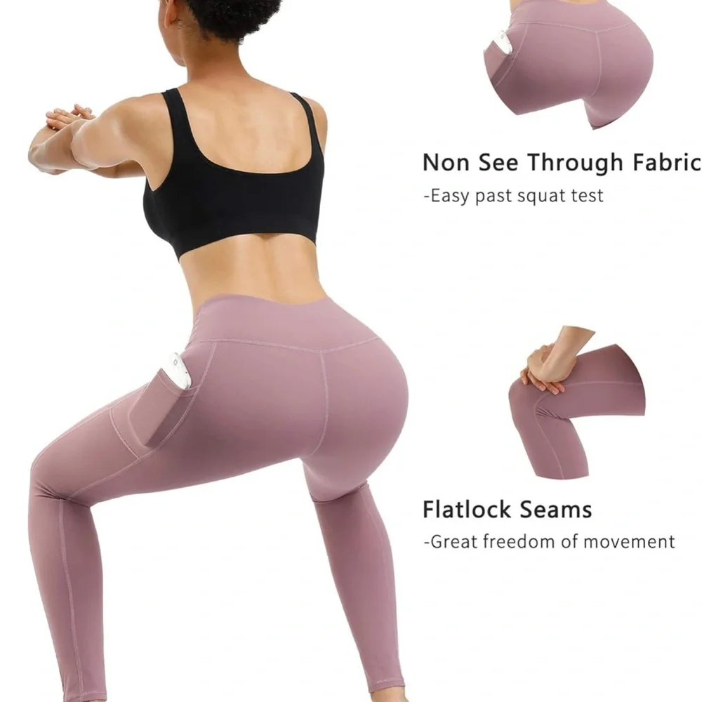 Stylish Women's Leggings in Navy and Mauve - Picture 3 of 8